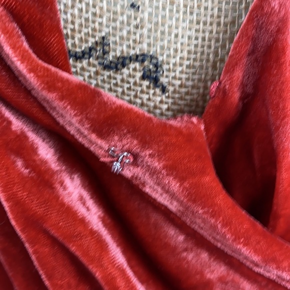 Express Red-Orange Velvet Strappy Wrap Camisole - Picture 8 of 14